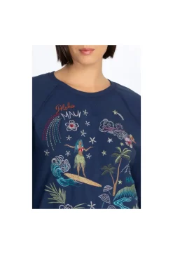Hot Johnny Was Hawaii Raglan Sweatshirt Navy
