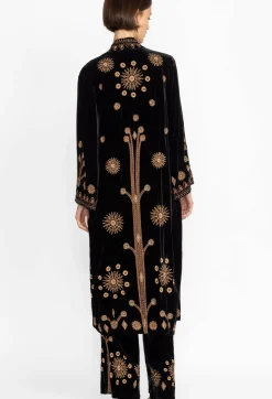 Johnny Was Heidi Velvet Kimono Coat Black