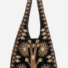 New Johnny Was Heidi Velvet Slouchy Tote Black