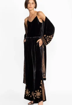 Sale Johnny Was Heidi Velvet Wide Leg Pant Black