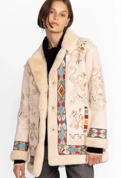 Online Johnny Was Hepburn Ski Fur Coat Cream