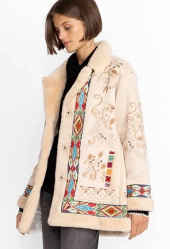 Online Johnny Was Hepburn Ski Fur Coat Cream