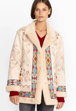 Online Johnny Was Hepburn Ski Fur Coat Cream