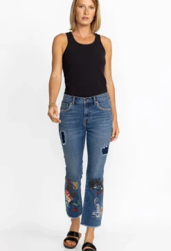 Sale Johnny Was Heron Cropped Baby Boot Jean Vintage Aged Wash