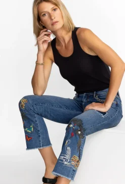 Sale Johnny Was Heron Cropped Baby Boot Jean Vintage Aged Wash