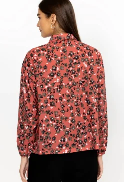 New Johnny Was High Low Button Shirt Pale Blush Orchid Floral