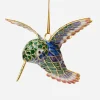 Johnny Was Hummingbird Cloisonne Ornament Gold
