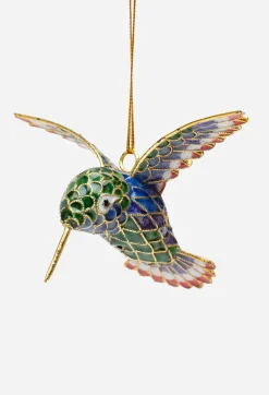 Johnny Was Hummingbird Cloisonne Ornament Gold