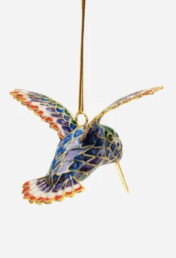 Johnny Was Hummingbird Cloisonne Ornament Gold