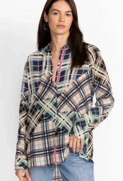 Best Johnny Was Idora Patchwork Button Down Shirt Multi
