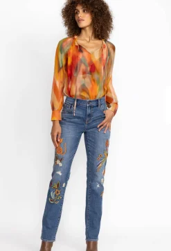 Sale Johnny Was Isabella Boyfriend Jean Vintage Aged Destroyed Wash
