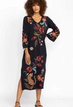 Online Johnny Was Isabella Kimono Sleeve Tee Dress Black