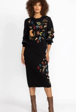 Best Johnny Was Isabella Sweater Skirt Black