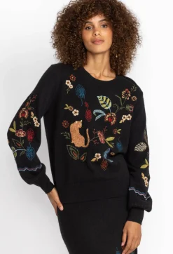 Clearance Johnny Was Isabella Sweater Top Black