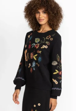 Clearance Johnny Was Isabella Sweater Top Black