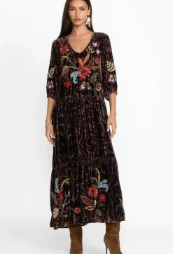 Discount Johnny Was Isabella Velvet Tiered Dress French Leopard