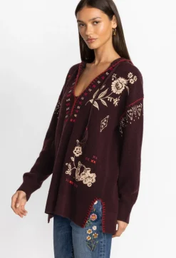Outlet Johnny Was Ivey Baja Pullover Eggplant