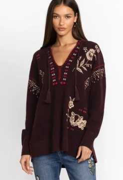 Outlet Johnny Was Ivey Baja Pullover Eggplant