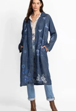 New Johnny Was Jazmine Duster Coat Denim Blue