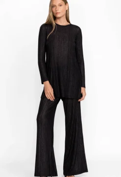 Hot Johnny Was Jenna Metallic Tunic Black