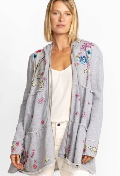 Online Johnny Was Jessi Tiered Hoodie Light Heather