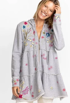 Online Johnny Was Jessi Tiered Hoodie Light Heather