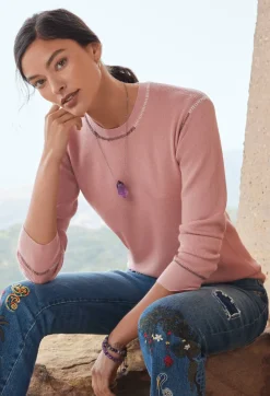 Outlet Johnny Was Jj Pullover Light Rose