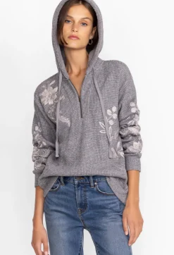 Best Johnny Was Junie Metallic Thermal Hoodie Silver