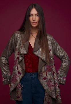 Best Johnny Was Junie Velvet Relaxed Blouse Rich Red