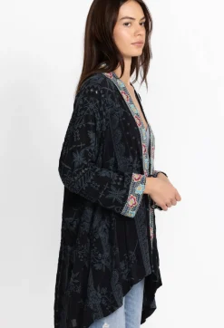 Johnny Was Lacy Shae Kimono Sanded Black