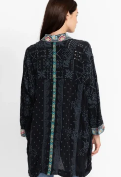 Johnny Was Lacy Shae Kimono Sanded Black