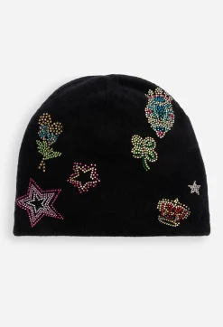 Johnny Was Ladie Rhinestone Beanie Black