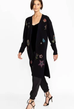 Sale Johnny Was Ladie Rhinestone Cardigan Black