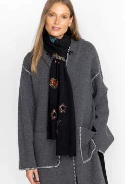 Hot Johnny Was Ladie Rhinestone Scarf Black