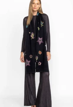 Hot Johnny Was Ladie Rhinestone Scarf Black