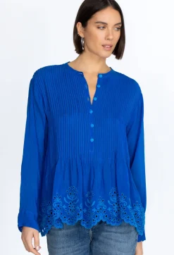 New Johnny Was Leonie Pintuck Blouse Skydiver
