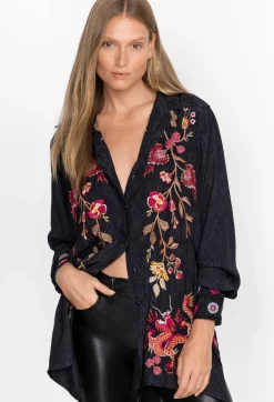 Johnny Was Lilith High Slit Tunic Black