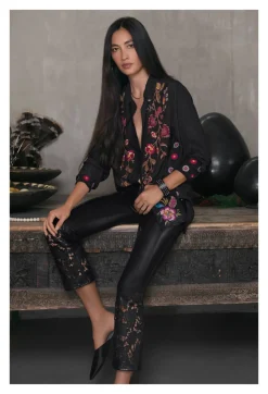 Johnny Was Lilith High Slit Tunic Black