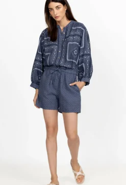 Clearance Johnny Was Linen Paperbag Short Patched Ikat