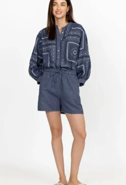 Clearance Johnny Was Linen Paperbag Short Patched Ikat