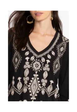 Sale Johnny Was Liona V-Neck Kimono Sleeve Tee Black
