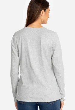 Sale Johnny Was Long Sleeve V-Neck Layering Tee Heather Grey