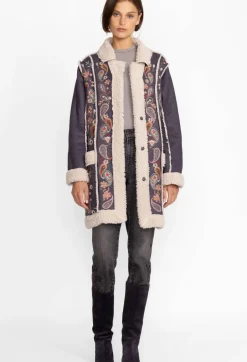Discount Johnny Was Lori Suede Sherpa Jacket Charcoal