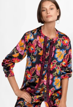 Johnny Was Mandarin Button Down Shirt Sidonia