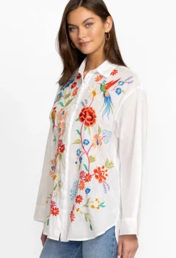 Best Johnny Was Marissa Relaxed Oversized Tunic White