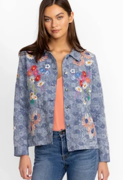 Sale Johnny Was Marissa Western Worker Jacket Denim Blue