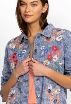 Sale Johnny Was Marissa Western Worker Jacket Denim Blue