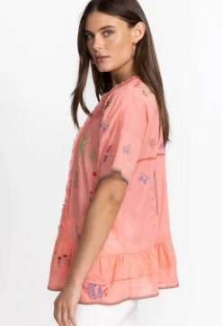 Online Johnny Was Mayeda Blouse Shell Pink