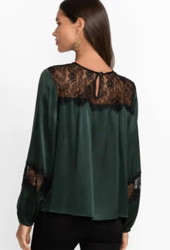 Best Johnny Was Midnight Silk Blouse Emerald Green
