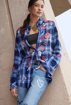 Clearance Johnny Was Mika Painters Smock Tunic Plaid